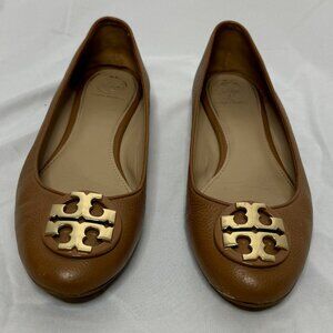 Tory Burch Claire Flat Cognac/Tan Sz 9.5